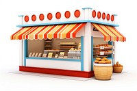 Kiosk bread shop white background. AI generated Image by rawpixel.