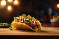 Taco table food vegetable. AI generated Image by rawpixel.