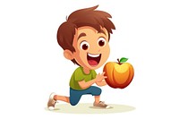 Cartoon child apple cute. AI generated Image by rawpixel.
