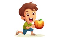 Cartoon child apple cute. 