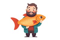 Fish fisherman goldfish holding. 