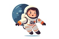 Astronaut cartoon space technology. 