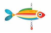 Fish fishing animal white background. 