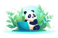 Laptop computer mammal panda. AI generated Image by rawpixel.