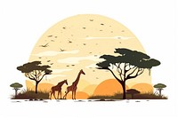 Savanna wildlife outdoors giraffe. AI generated Image by rawpixel.