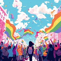 LGBTQ+ pride month parade. 