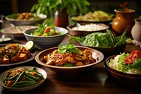 Food salad plate table. 