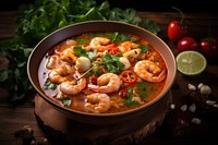 Seafood soup meal dish. AI generated Image by rawpixel.