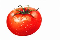 Tomato vegetable plant food, digital paint illustration. AI generated image