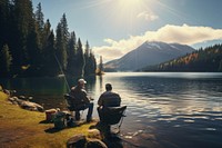 Lake landscape outdoors tourism. AI generated Image by rawpixel.
