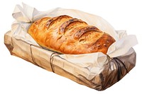 Baguette bread food white background. AI generated Image by rawpixel.