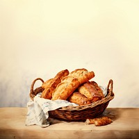 Bread basket food viennoiserie. 