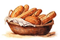 Basket bread food viennoiserie. 