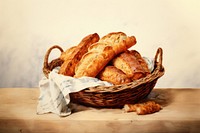 Bread basket food viennoiserie. 