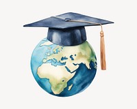 Graduation planet globe space. AI generated Image by rawpixel.