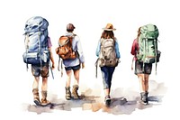 Backpack backpacking adventure footwear. AI generated Image by rawpixel.