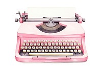 Typewriter text pink correspondence. 