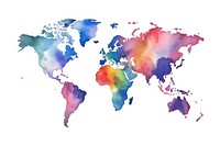 Map world paint white background. 