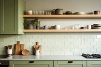 Aesthetic kitchen furniture shelf wood