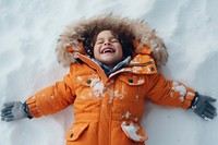 Snow portrait outdoors winter. 