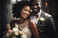 Wedding bride smiling flower. 