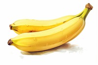 Banana fruit plant food, digital paint illustration. AI generated image