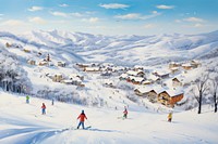 Skiing snow recreation landscape. 