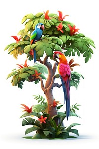 Bird parrot plant tree. AI generated Image by rawpixel.