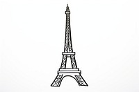 Tower architecture white background eiffel tower.