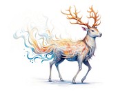 Drawing antler animal mammal. AI generated Image by rawpixel.