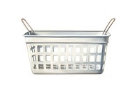 Basket metal white background container, digital paint illustration. AI generated image
