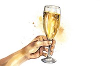 Champagne glass drink beer. AI generated Image by rawpixel.