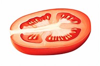 Tomato vegetable sliced food, digital paint illustration.