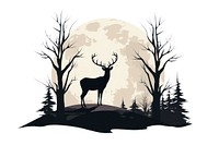 Silhouette wildlife animal antler. AI generated Image by rawpixel.