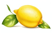 Lemon fruit plant food, digital paint illustration. AI generated image
