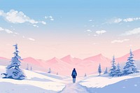 Winter landscape outdoors walking. AI generated Image by rawpixel.