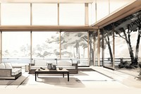 Architecture furniture building lobby. AI generated Image by rawpixel.