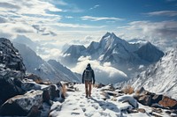 Mountain backpacking adventure outdoors. AI generated Image by rawpixel.