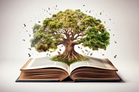Book tree publication bonsai. AI generated Image by rawpixel.