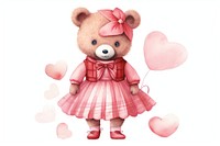 Doll pink bear toy. 