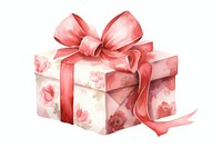 Present gift white background valentine's day.