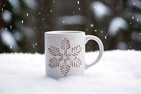 Snow cup snowflake coffee. 