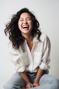 Laughing smile adult white. AI generated Image by rawpixel.