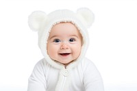 Baby portrait smile white. 