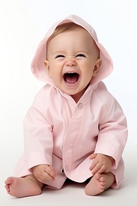 Baby laughing portrait photo. 