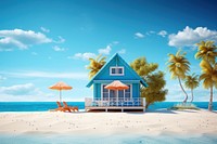 Summer nature beach architecture. AI generated Image by rawpixel.