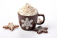 Cup snowflake chocolate dessert. 