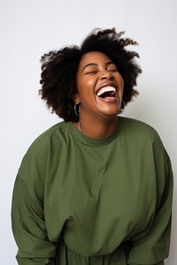 Laughing smile adult white background. 