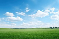Field sky grassland landscape. AI generated Image by rawpixel.