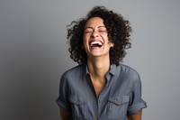 Laughing smile adult woman. 